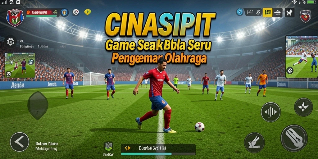 Gameplay CINASIPIT yang mendebarkan dengan aksi sepak bola nyata.