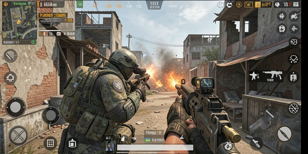 Gameplay seru di G668 dengan aksi tembak-menembak intens.
