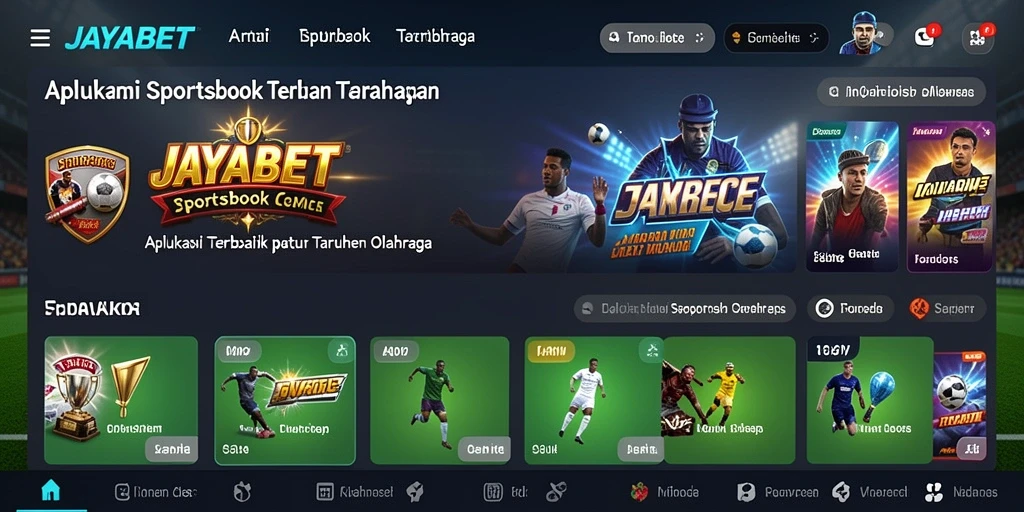 Screenshot JAYABET menampilkan antarmuka taruhan olahraga yang menarik.