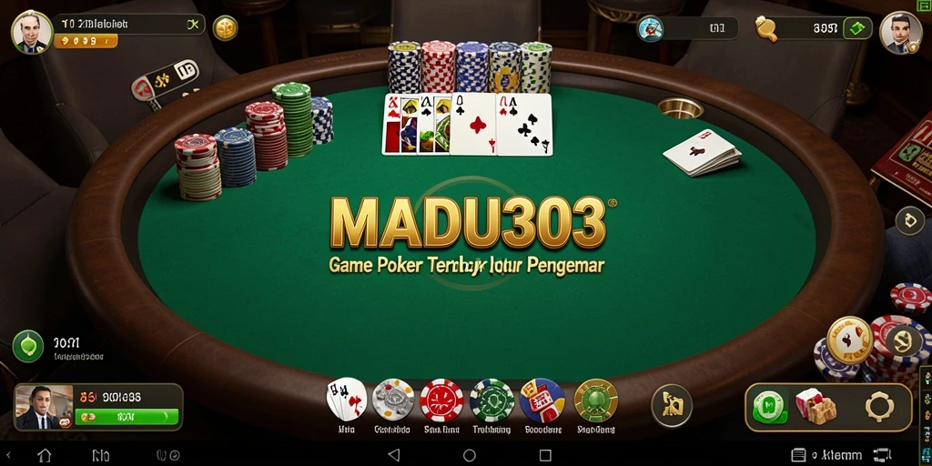 Tampilan gameplay Poker yang seru dan interaktif di MADU303.