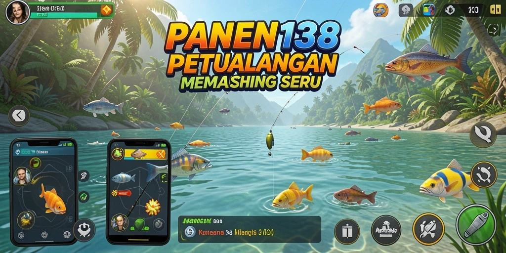 Tangkapan ikan besar di tengah keindahan alam.