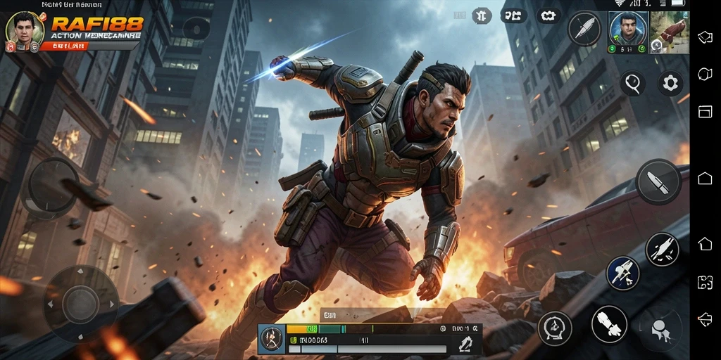 Screenshot utama RAFI88 menampilkan momen seru dalam gameplay Action.